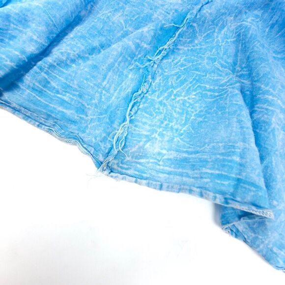 THE NU VINTAGE Upcycled Bell Bottom Wide Leg Pant 90s Beachy Boho Lagenlook Blue - Picture 7 of 7